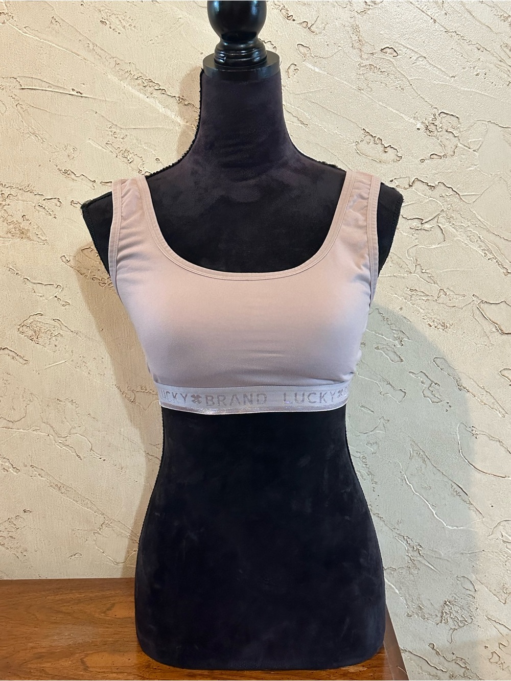 Lucky Brand Dusty Mauve Scoop Neck Bralette Size Large